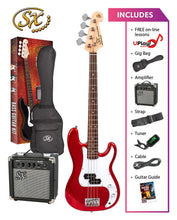 Load image into Gallery viewer, SX 4/4 Bass Guitar Pack - Candy Apple Red