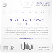 Load image into Gallery viewer, D'Addario XS Coated Acoustic Phosphor Bronze Strings - Custom Light Set (11-52)