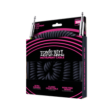 Load image into Gallery viewer, Ernie Ball Coiled Instrument Cable Straight/Straight 30ft - Black