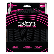 Load image into Gallery viewer, Ernie Ball Coiled Instrument Cable Straight/Straight 30ft - Black