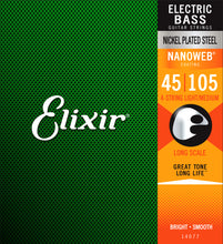 Load image into Gallery viewer, Elixir 14077 Nanoweb Bass  Medium 45-105
