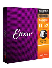 Load image into Gallery viewer, Elixir 16027 Nanoweb Phosphor Bronze Custom Light 11-52