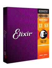 Load image into Gallery viewer, Elixir 16052 Nanoweb PHOSPHOR Bronze Light 12-53