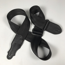 Load image into Gallery viewer, Franklin 2" Black Aviator Seat Belt Strap with Pebbled Glove Leather End Tab