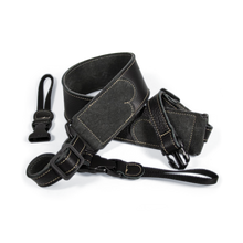 Load image into Gallery viewer, Franklin 2.5" Banjo Black Glove Leather with Suede End Strap