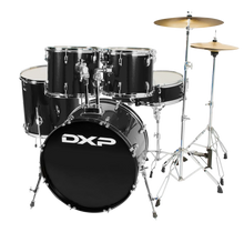 Load image into Gallery viewer, DXP Drum Kit 5 Piece Fusion Plus Complete Kit - Black
