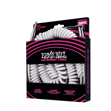 Load image into Gallery viewer, Ernie Ball Coiled Instrument Cable Straight/Angle 30ft - White
