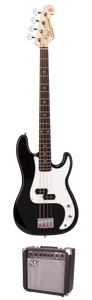 SX 4/4 Bass Guitar Pack - Black