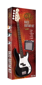 SX 4/4 Bass Guitar Pack - Black