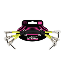 Load image into Gallery viewer, Ernie Ball Classic Patch Cable Flat Angle/Flat Angle 6in - Black - 3 Pack
