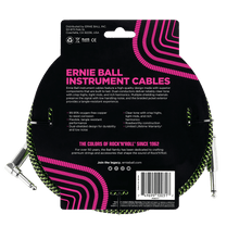 Load image into Gallery viewer, Ernie Ball Braided Instrument Cable Straight/Angle 10ft - Black/Green
