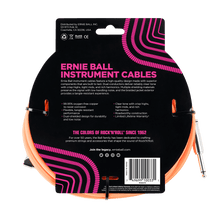 Load image into Gallery viewer, Ernie Ball Braided Instrument Cable Straight/Angle 10ft - Neon Orange
