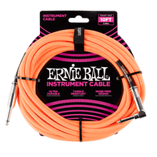 Load image into Gallery viewer, Ernie Ball Braided Instrument Cable Straight/Angle 10ft - Neon Orange
