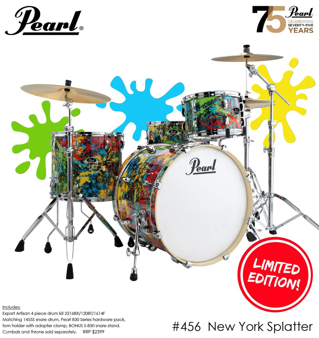 Pearl Export EXX Artisan Limited Edition 22″ 4 Piece Drum Kit – New York Splatter