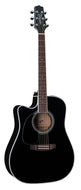 Takamine Legacy Series Left Handed Dreadnought AC/EL Guitar with Cutaway in Black Gloss FinishTEF341SCLH