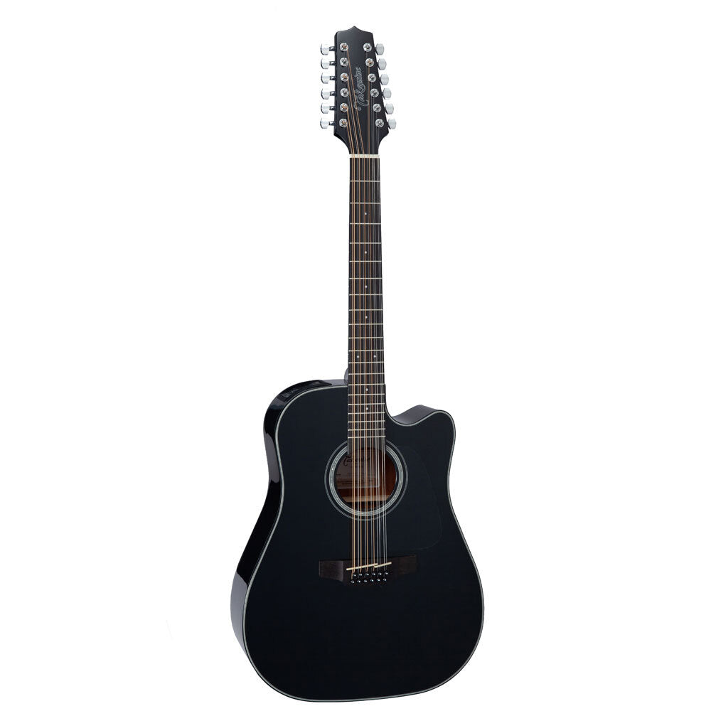 Takamine G30 Series 12 String Dreadnought AC/EL Guitar with Cutaway in Black Gloss Finish TGD30CE12BLK