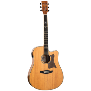 Tanglewood TRDCEFMH Reunion Australian Red Cedar Top Dreadnought C/E with Flame Okoume B/S