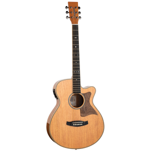 Tanglewood TRSFCEFMH Reunion Australian Red Cedar Top Super Folk C/E with Flame Okoume B/S