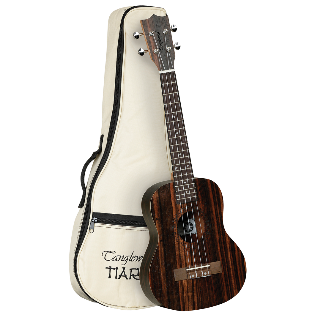 Tanglewood TWT19B Tiare Tenor Ukulele All Figured Ebony w/Gig Bag