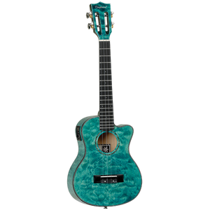 Tanglewood TWT24E Tiare Tenor Tahitian Coral Gloss Quilted Maple Cutaway Ukulele w/Pick Up