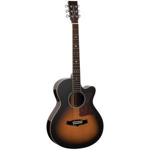 Tanglewood TW45RVSE Sundance Reserve All Solid Superfolk C/E Vintage Burst Cedar Top with Case