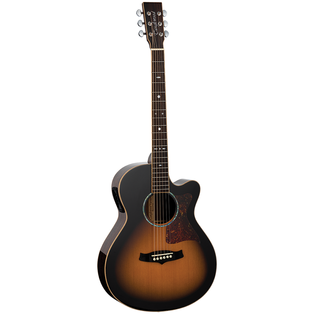 Tanglewood TW45RVSE Sundance Reserve All Solid Superfolk C/E Vintage Burst Cedar Top with Case