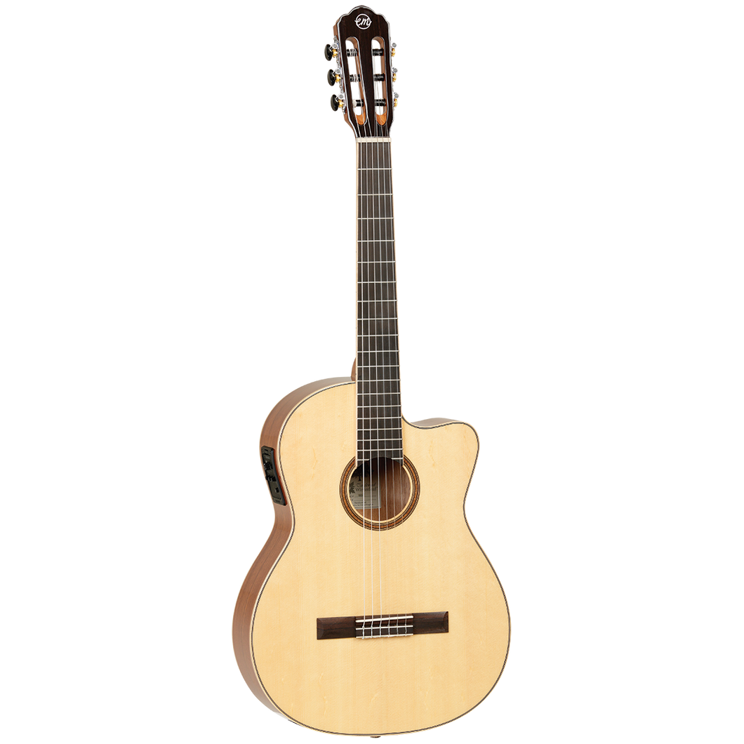 Tanglewood TWEMDC6 Enredo Madera Dominar Solid Spruce Top Classical Cutaway/Electric Guitar