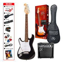 Load image into Gallery viewer, SX 3/4 Electric Guitar Pack - LEFT HAND - Black
