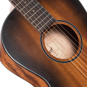Cort Core-PE Mahogany Parlour Acoustic Electric - Open Pore Black Burst