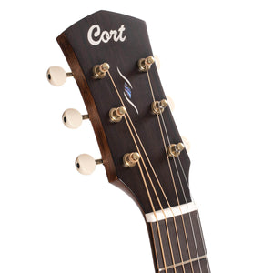 Cort Core-PE Mahogany Parlour Acoustic Electric - Open Pore Black Burst