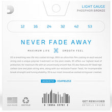 Load image into Gallery viewer, D'Addario XS Coated Acoustic Phosphor Bronze Strings - Light Gauge (12/53)
