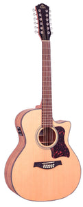 GILMAN 12 String Grand Auditorium electric/acoustic Guitar. Natural Satin GA112CE