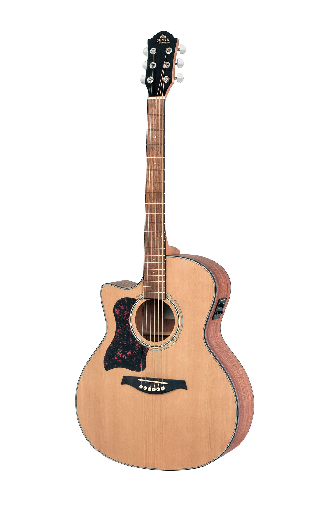 GILMAN Grand Auditorium electric/acoustic Guitar - Left Hand Natural Satin GA12CELH