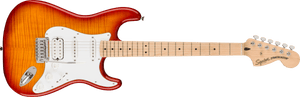 Squier Affinity Series Stratocaster FMT HSS, Maple Fingerboard, White Pickguard, Sienna Sunburst