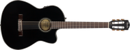 Fender CN-140SCE Nylon Thinline, Walnut Fingerboard, Black w/case