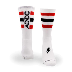 AC/DC "High Voltage" Large Crew Socks in White (1-Pair)