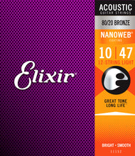 Load image into Gallery viewer, Elixir 11152 Nanoweb 80/20   12 String Light 10-47
