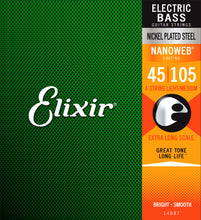 Load image into Gallery viewer, Elixir 14087 Nanoweb Bass  Medium XLong 45-105
