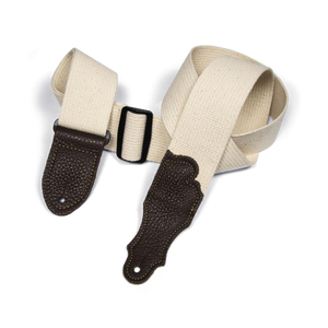 Franklin 2" Natural Cotton Strap with Pebbled Chocolate Glove Leather End Tab