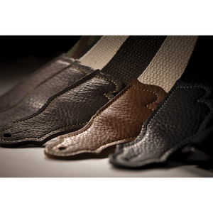 Franklin 2" Natural Cotton Strap with Pebbled Chocolate Glove Leather End Tab