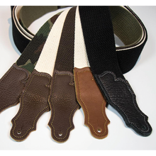 Load image into Gallery viewer, Franklin 2&quot; Natural Cotton Strap with Pebbled Chocolate Glove Leather End Tab
