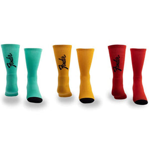 FENDER "Exploded Logo" Large Crew Socks in Asst Colour (3-Pair)