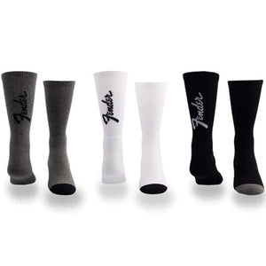 FENDER "Exploded Logo" Large Crew Socks in Asst (3-Pair)