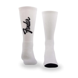 FENDER "Exploded Logo" Large Crew Socks in White (3-Pair)