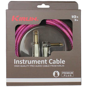 Kirlin IWB202WPP 20ft Premium Plus Wave Pink Guitar Cable RA - Straight