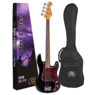 SX Vintage Style Bass Guitar - Black