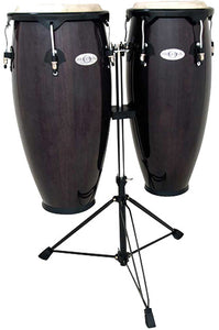Toca 10 & 11" Synergy Series Wooden Conga Set in Trans Black