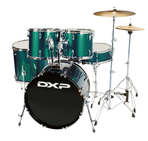 DXP 22" 5 Piece Drum Kit Package  Metallic Green