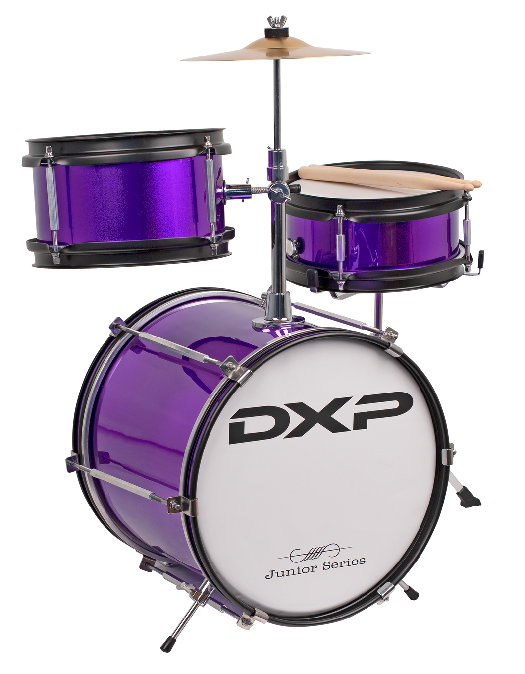 DXP 3 Piece Junior Drum Kit Package  Purple