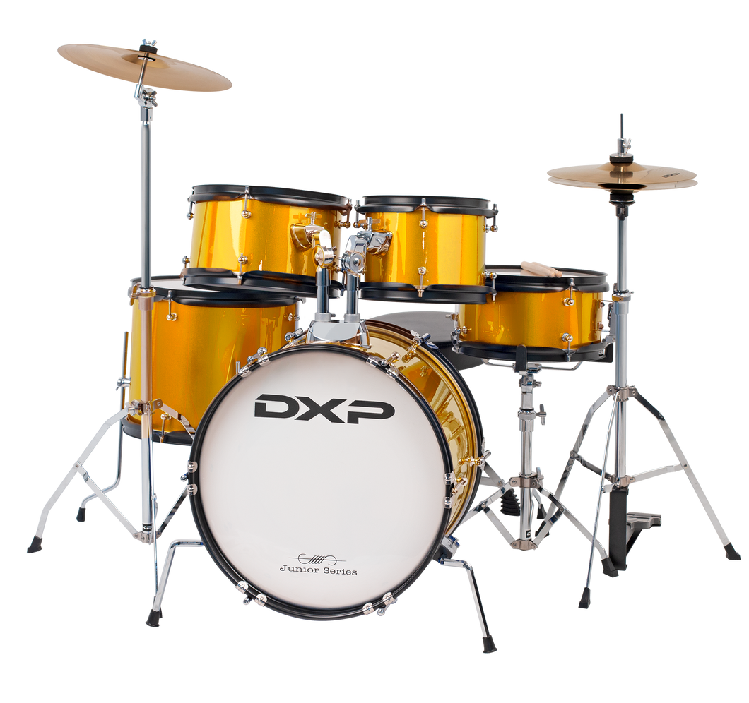 DXP 5 Piece Junior Drum Kit Package  Gold Sparkle